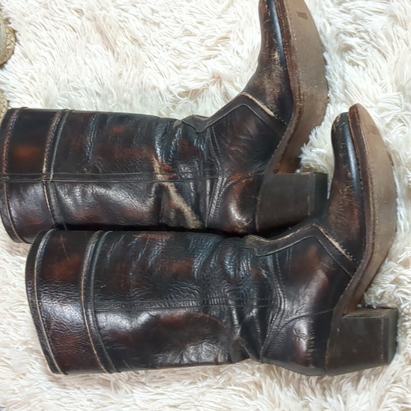 Frye 77234 Womens Jane Brown Leather Tall Riding Stacked Heel Boots Size 6.5 - Picture 1 of 8